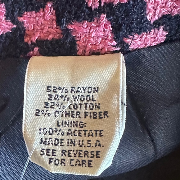 NWT Vintage Ann Taylor Pink & Navy Wool Blend Tweed Pencil Skirt Sz 10 - Picture 7 of 7